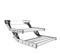 Electric Automatic/Manual RV Steps for Motorhome, Camper Van, Travel Trailer, Caravan, Supports 150kg/330 Lbs, Double Layer with Light
