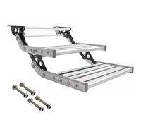 Electric Automatic Manual RV Steps with Light for Motorhome Camper Van Travel Trailer Caravan, Supports 150kg/330 lbs