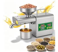 Electric Automatic Oil Press Machine - Smart Cold & Hot Pressing with Digital Temperature Control (40°C-300°C), 1000W Brushless Motor, 3-6Kg/h Output, 70% Oil Yield, All Food-Grade Stainless Steel