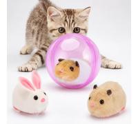 Electric Automatic Rolling Hamster Ball with Plush Rabbit Inside,2026 Upgraded Self-Rolling Interactive Cat Ball,360° Rolling Hamster BallRollingToy,Realistic Electric Pet,for Cat Dog Bunny Playroom