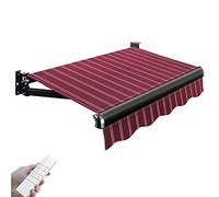 Electric Awning Sunshade Shelter - Waterproof Patio Canopy with Remote Control and Manual Crank Handle for Sun Protection