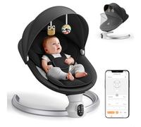 Electric Baby Bouncer Chair for Infants, APP Remote Control Baby Swing with 5 Point Safety Harness 5 Swing Speeds 3 Timers and 10 Music, Automatic Rocker for Newborn 0-6 Month Max 9 kg