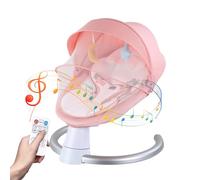 Electric Baby Bouncer with Bluetooth, Baby Bouncer Chair with 5 Swing Speed, 3-Stage Timer and Remote Control, Portable Swing Chair from Birth for Newborn Boys Girls (Pink)