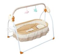 Electric Baby Crib Cradle,Baby Bassinet Auto Rocking Chair,Infant Rocker Auto Swing Bed Baby Cradle up to 0-25Kg for Infant Newborn Baby Boys & Girls (Khaki)
