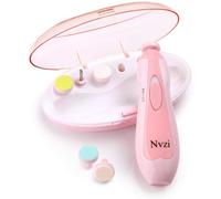 Electric Baby Nail File Trimmer - Safe, Quiet & LED Light for Newborns, Toddlers & Adults - Pink