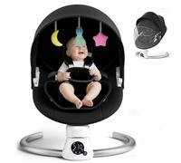 Electric Baby Swing Chair with Remote Control and Bluetooth, 5 Speed Rocking, 3 Level Timer, 5 Point Harness, 2 Positions Adjustable Seat, Indoor and Outdoor Use - Black
