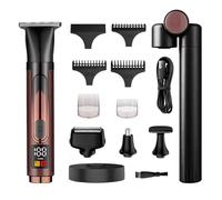 Electric Back Razor Men's 4 in 1, Body Hair Trimmer with Extension Handle, Wireless & Waterproof USB Body Care Set, Full Body Trimmer for Back, Beard, Face, Nose, Intimate Area