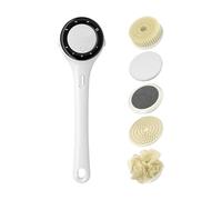 Electric Back Scrubber - 36x9x8cm Rechargeable Bath Brush with 3 Speed Settings & Digital Display | Long Handle Body Cleansing Tool for Deep Pore Care in Hot Weather, Home & Hotel Use