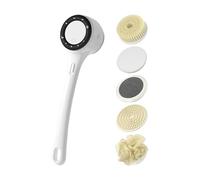 Electric Back Scrubber for the Shower, Electric Back Cleaner for the Shower, 3 Intensity Levels with Digital Display and Long Handle Against Clogged Pores in Hotel Bathroom