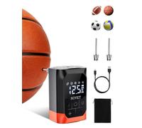 Electric Ball Pump Inflation & Deflation(2-17PSI) with Precise Pressure Gauge, Portable Sports Ball Air Pump with Rechargeable 2600 mAh Battery for Football, Basketball, Volleyball, Rugby (2 Needles)