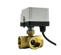 Electric Ball Valve 1pc 1/2“ 3/4” 1“ 2 inch 3 Way Motorized Ball Valve Electric Valve Brass Two Line Control with Manual Switch(DN20,L Type_220VAC_CR02)