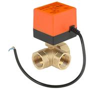 Electric Ball Valve Brass 3 Way T Type AC Motorized Ball Valve for Water Air Oil Systems Durable High Pressure 1.6pa DN25 G1 Thread 1PC