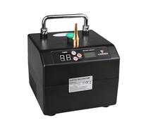 Electric Balloon Pump, Portable Air Inflator with Single Nozzle, Battery Operated, Digital Timer, Includes Balloon Cutter for Weddings, Parties, Christmas, Halloween