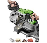 Electric Band Saw with Cold Cutting Technology, Built-in LED Light, and Removable Base for Wood, Glass, Metal, and Meat Cutting
