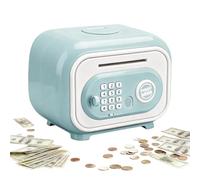 Electric Bank for Kids | Real Coin Cash ATM Machine Toy,Electronic Money Bank with Code and Fingerprint Password | for Ages 3-12 Boys Girls Teens Birthday Play Counting