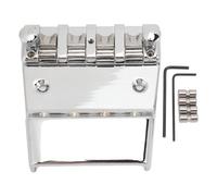 Electric Bass Bridge Replacement, 4 Strings Height Adjustable Zinc Alloy Roller String Saddle, Professional Guitar Bass Bridge with 18mm String Spacing, Vintage Look for Stage Perf