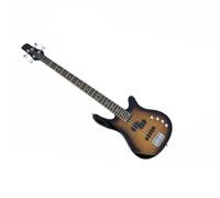 Electric Bass Guitar 4 String 24 Frets Full Size PJ Pickups Blue Water Ripple Burst Solid Basswood Body for Beginners(Brown)