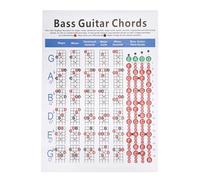 Electric Bass Guitar Chords Chart, 4 String Guitar Finger Guide Practice Chart Poster Musical Instrument Accessories for Beginner