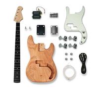Electric Bass Guitar Kit Guitar Neck Guitar Body 21 Frets Unfinished Maple Neck Okoume Wood Body All Bass Guitar Parts