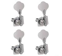 Electric Bass Guitar Tuning Pegs 4R 4L 2R2L for J/B Style Open Gear Machine Heads Chrome Finish Heavy Duty Metal Tuners for 4-String Bass(4L)