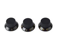 Electric Bass Guitar Volume and Control Knobs Potentiometer String Instruments Ivory Color Black Lettering (Black Knob Gold Lettering)