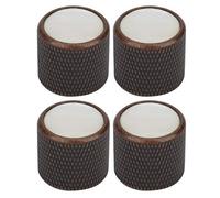 Electric Bass Knob, 4 Pcs Metal Electric Bass Knob Dome Metal High-End Shell Inlaid Tone Volume Control Guitar Parts(White Shell Bronze) Electric guitar accessories