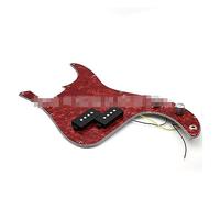 Electric Bass PB Bass Panel Pickup Pickup Set Line Assembly Electric Bass Plate Set (Color : Crimson)