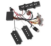 Electric Bass Pickup Replacement Kit, Bass Preamp it with Volume nce Control, Jazz Wi Pickup Set for Sound, Includes Metal it and