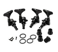 Electric Bass Tuning Pegs, Machine Heads Knobs, String Tuners for Electric Bass, 4Pcs, 2 Left 2 Right, Black Closed Zinc Alloy, Guitar and Bass Accessories