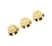 Electric Bass Volume Knob, Fine Decorative Workmanship Plastic Compact Potentiometer Knob 3pcs for Replacement (Gold)