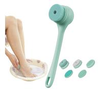 Electric Bath Brush, Back Scrubber for Shower - Body Scrubber with USB Charging and Long Handle - Large Battery Electric Brush with 5 Heads