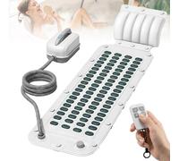 Electric Bath Spa Massage Mat, Bubble Bath Machine for Tub with 6 Adjustable Intensities and Remote Control, Waterproof Pad with Secure Rotary Suction Cups to Soothe Muscles