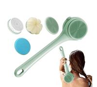 Electric Bathroom Reamer, 14.92x4.45x3.09 Inch, Drawstring Body Cleaning for Shower Use, Waterproof Automatic Rotating Cleaner with Bristles