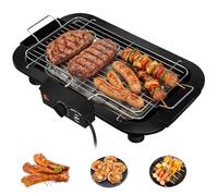 Electric BBQ Grill, 2000W Smokeless Indoor Outdoor Electric Barbecue with 6 Adjustable Temperature, Non-Stick Portable Grill for Home, Camping, Party, Removable Stand & Drip Tray, Easy to Clean