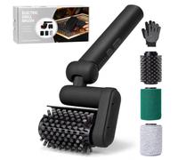 Electric BBQ Grill Brush, 450 RPM Powerful Rechargeable BBQ Cleaner Brush with Adjustable Angle, Replaceable Polishing & Plush Cloths for Stainless Steel, Cast Iron, Porcelain Grates