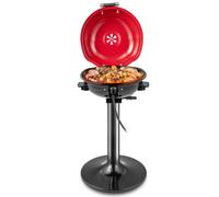 Electric BBQ Grill Portable Standing Grill w/Grilling Rack-Red COSTWAY Red One Size