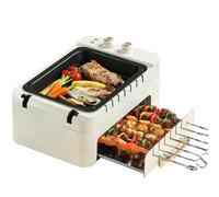 Electric BBQ Kebab Grill Machine - 360° Rotating Skewers, Non-Stick Double Layer Grill Oven for Indoor Outdoor Camping - Smokeless Barbecue Pot