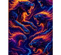 Electric Beast Mode Lined Notebook: Wide Ruled | Wild Beast Cover | 110 Pages | 7.5 x 9.25 in: Part of the Electric Beast Series - Fierce Designs for Fearless Minds