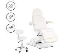Electric Beauty Bed With Rolling Stool 3 Motors 300 W 190 x 85 x 60 90 cm 150 kg White - Cosmetic Needs by Physa White