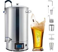 Electric Beer Brewing Plant,Stainless Steel Kettle LCD Display, Mash Kettle Beer Brewing Set, Touch Panel, Easy Emptying Via Secure Drain Tap for Homebrew Beer Making 40L