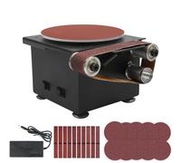 Electric Belt Disc Sander with 7 Speed Adjustable for DIY Woodworking Metal Knife Making Crafts Jewelry