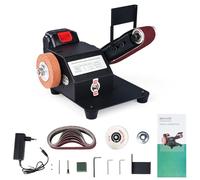 Electric Belt Sander, 250W Belt Sander Kit with 10pcs Sand Belt(60 to 1000 mesh) Adjustable Reverse Rotation Electric Bench Grinder Polisher Grinding Machine (Adjustable)