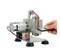Electric Belt Sander Small Bench Grinder with 10 Sanding Belts 7 Speed Adjustable 4000-9000 RPM 45-135 Degree Angle for Wood Metal DIY