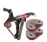 Electric Belt Sanding Machine, 800W Adjustable Speed with Protective Cover and Sanding Belts for Efficient Polishing and Grinding(100 Sanding Belts)