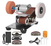 Electric Belt Sanding Machine with 7-Speed Adjustment and Low Noise for DIY Woodworking and Metal Knife Making