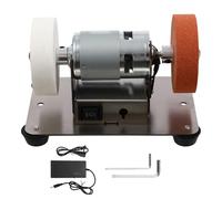 Electric Bench Grinder and Belt Sander, 96W Power with 2 Grinding Wheels and 7 Adjustable Speeds, Ideal for Woodworking, Knife Making, and DIY Crafts