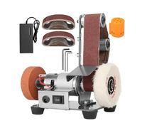 Electric Bench Grinding Sander - Mini Multifunctional Sanding Machine with Grinding and Polishing Wheel, 7-Speed Adjustable, Forward and Reverse Switch, for Metal, Wood, Knife Making
