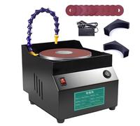Electric Bench Sander, Wet and Dry Knife Sharpening Machine with Adjustable Speed, One Touch Water Circulation System, 150mm Disc Grinder with 10 Pcs Sandpaper, for Wood Metal Working