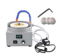 Electric Bench Sander with Wet and Dry Function, 80 Mesh Grinding Wheel, 3 Diamond Discs, 0-2000rpm Speed, Adjustable Water Flow for Metal, Jade, Glass Grinding