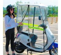 Electric Bicycle Folding Umbrella - Fully Enclosed Car Canopy for Mobility Scooters - Sun, Rain, and Wind Protection - Universal Motorcycle Sunshade